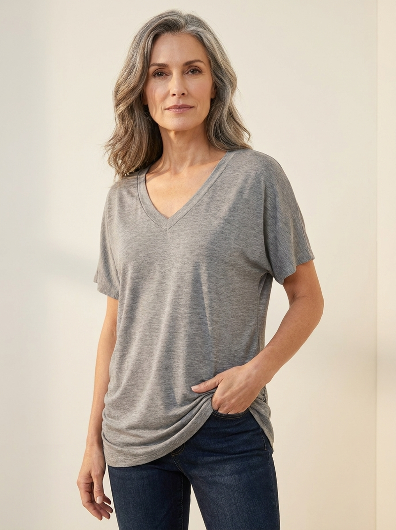 Soleil Ruched V-Neck Top
