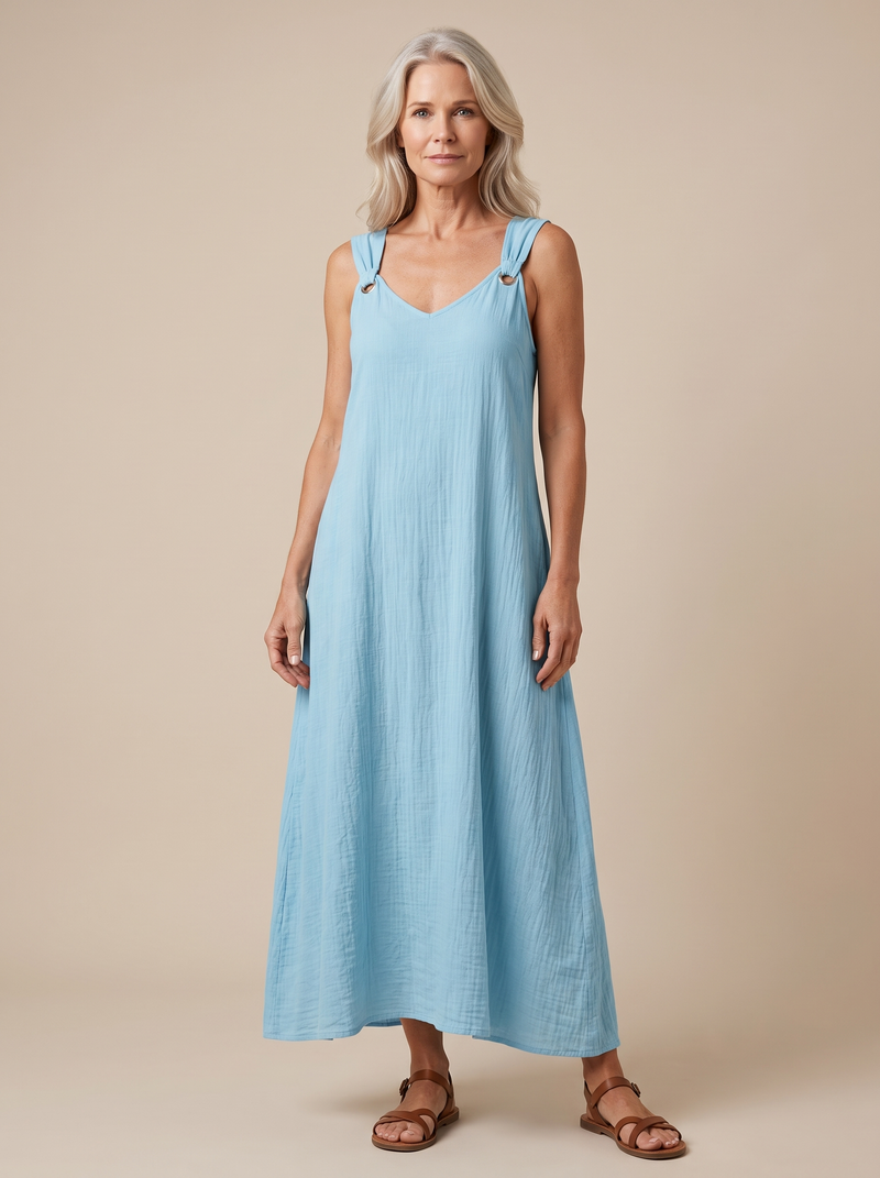 Mykonos Ring-Strap Maxi Dress