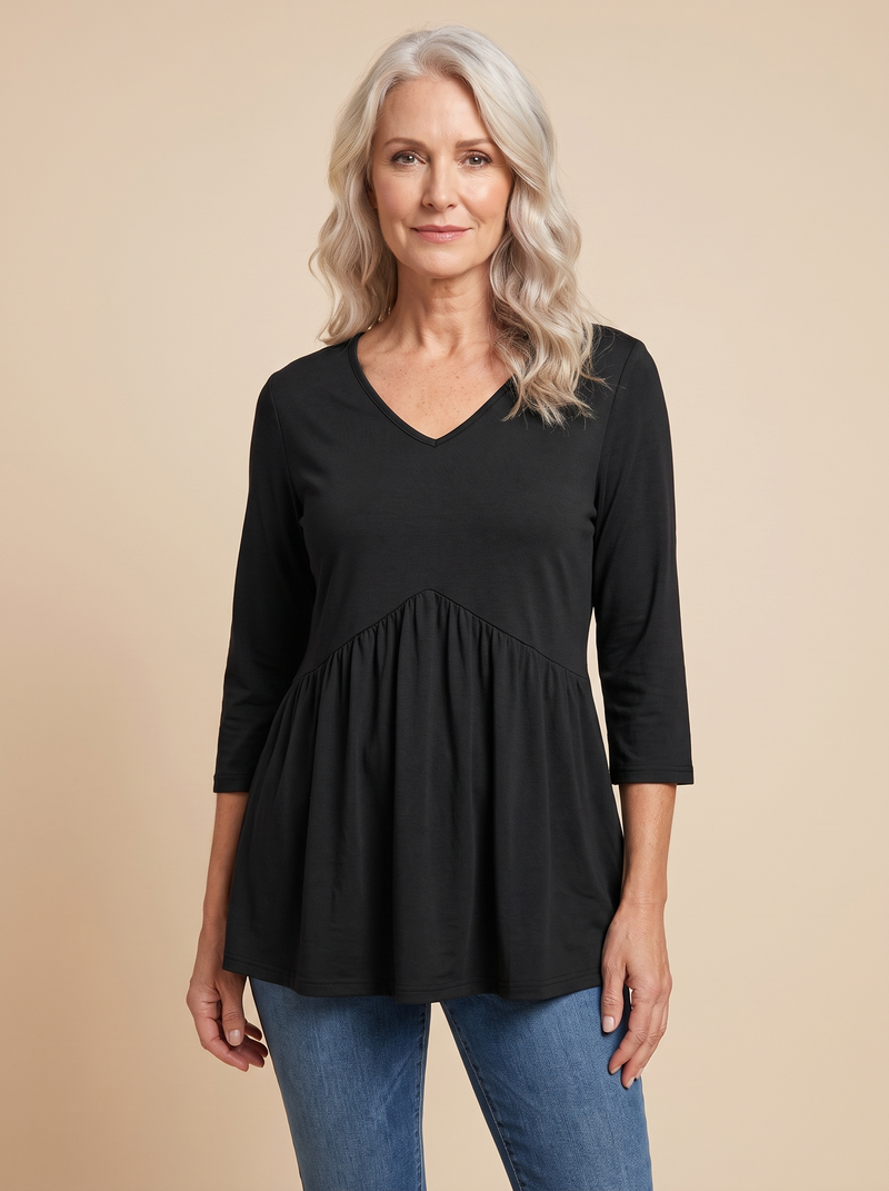 Verona V-Neck Babydoll Top