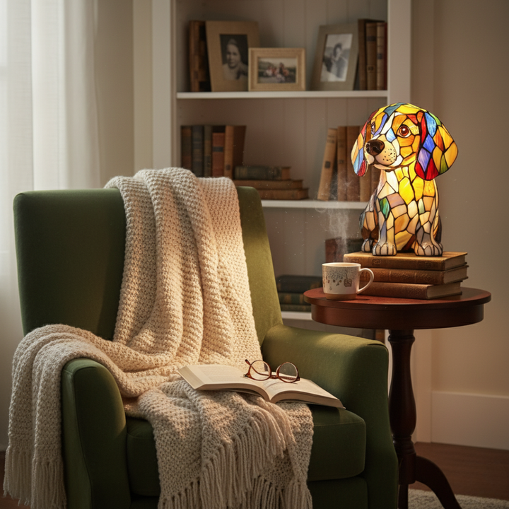 Minoes Enchanted stained-glass animal lamp