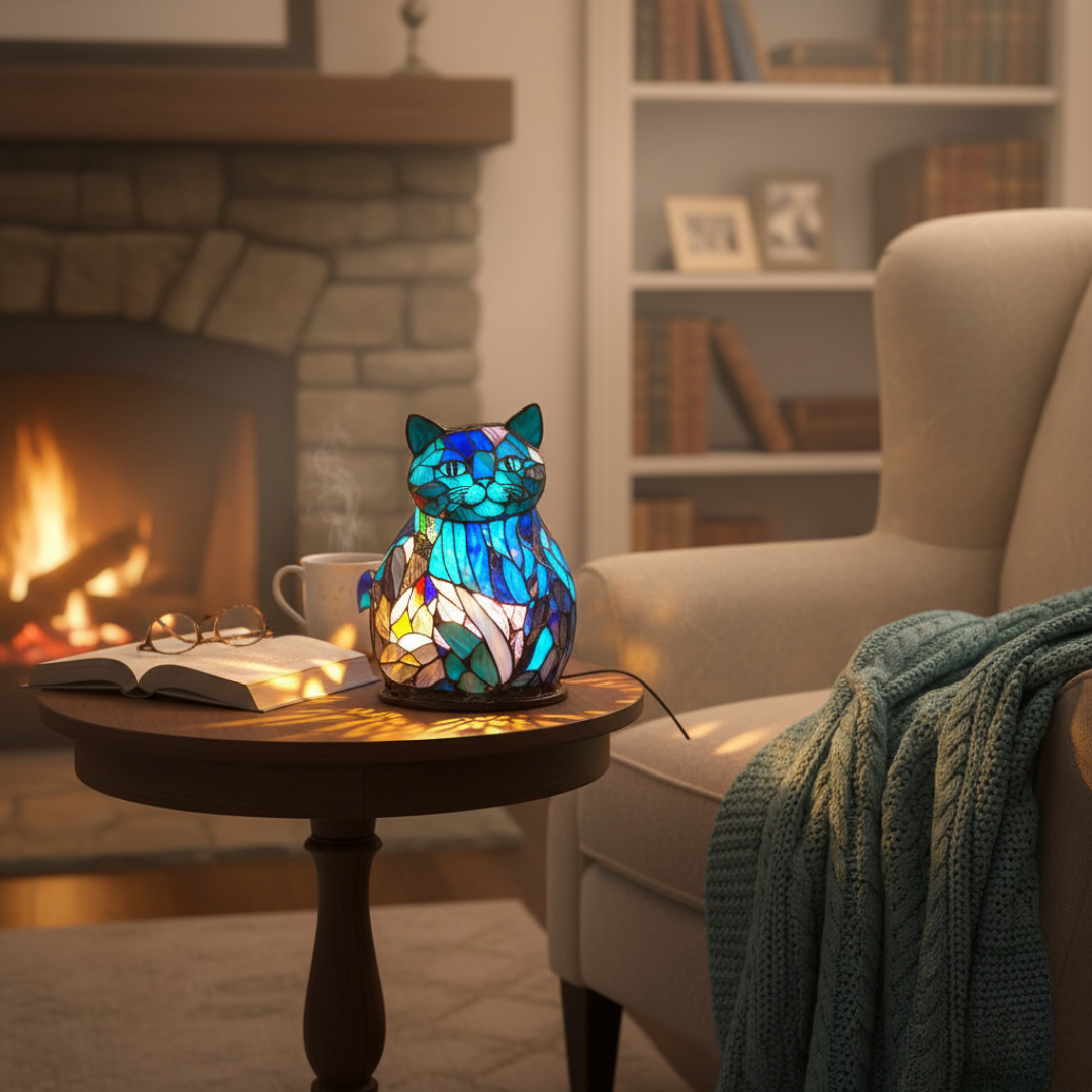 Garfield Enchanted stained-glass animal lamp