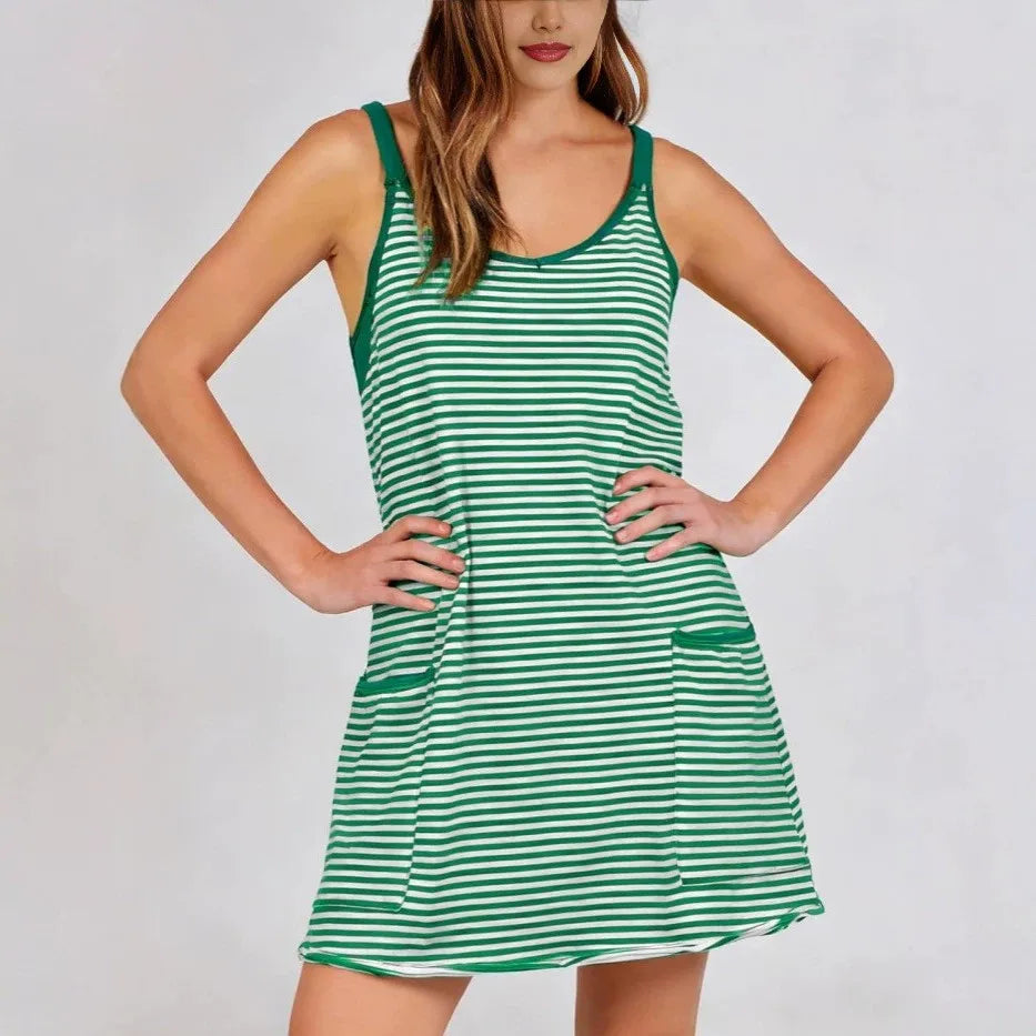 Riviera Striped Midi Dress