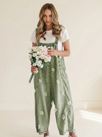 Margaux Floral Denim Overalls