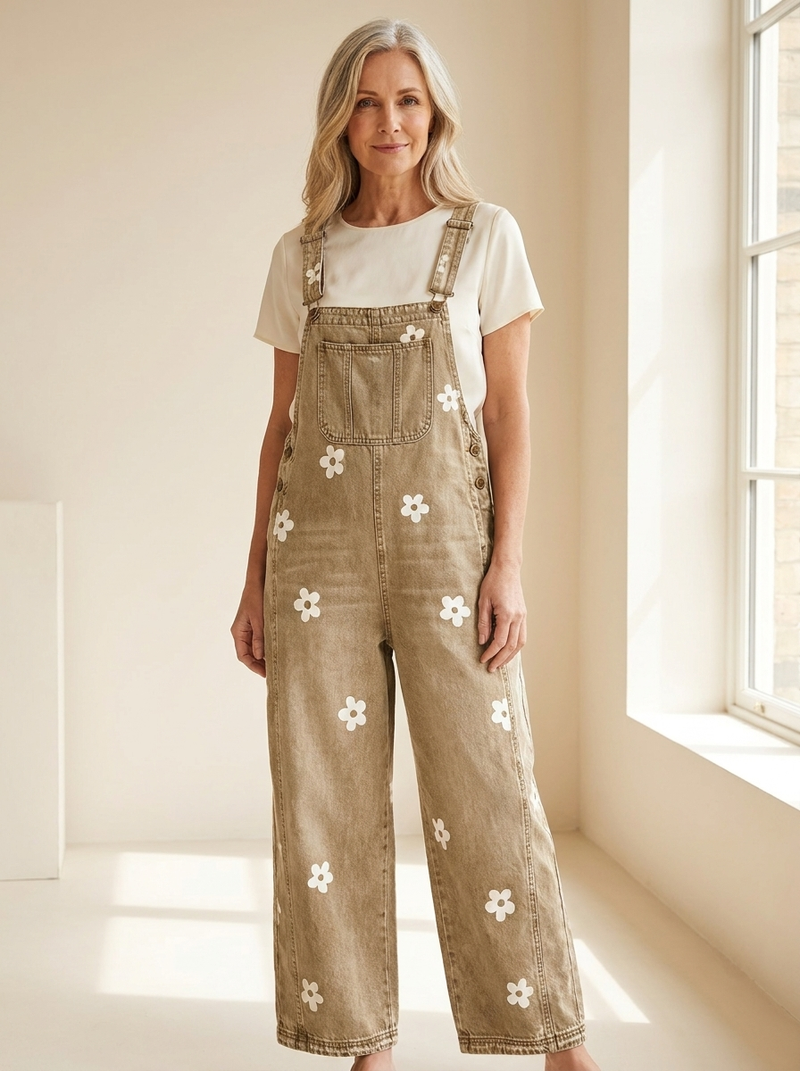 Margaux Floral Denim Overalls