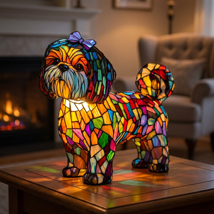 Enchanting Magic of the Princess stained-glass lamp in a cosy living room